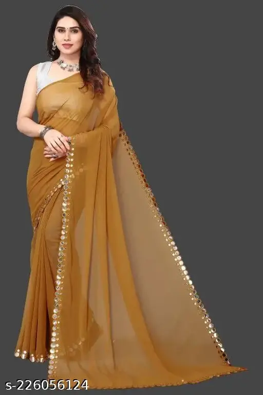 NEW FENCY GEORGETTE CUT WORK SAREE   