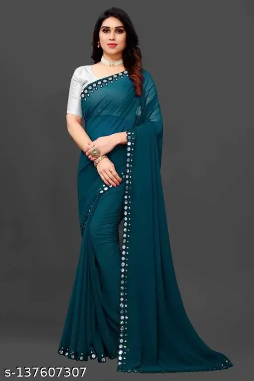 NEW FENCY GEORGETTE CUT WORK SAREE   