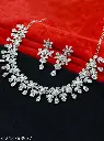 Silver Plated Necklace Set With White American Diamond