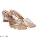 Transparent Solid Medium Heel For Women
