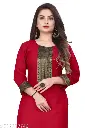 Desigener Kurtis New Collection Plain Cotton Golden Lace Border Pattern Casual Kurta for Girls & Women