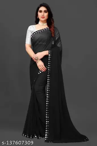 NEW FENCY GEORGETTE CUT WORK SAREE 