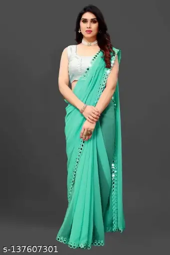 NEW FENCY GEORGETTE CUT WORK SAREE  