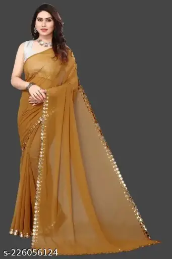 NEW FENCY GEORGETTE CUT WORK SAREE   