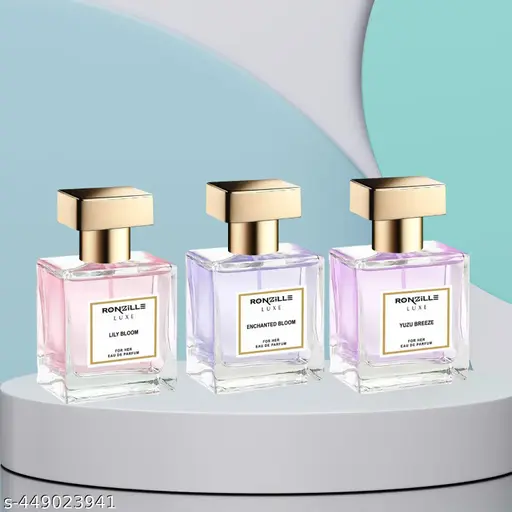 Ronzille Women Lily Bloom,Enchanted Bloom,Yuzu Breeze Eau De Perfume Combo -(90ml,Pack of 3 )