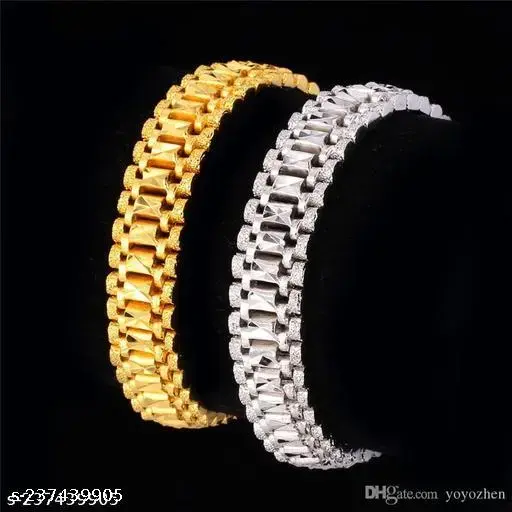 STYLE COMBO OF SILVER AND GOLD PLATED BRACELET