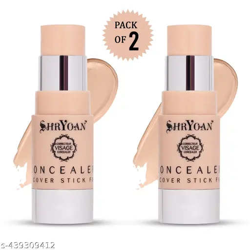 Shryoan Correcteur Visage Invisible Waterproof Concealer & Foundation Cover Stick | Full Coverage Foundation With Natural And Dewy Finish | Pack of 2 | (11g) (Shade-103)