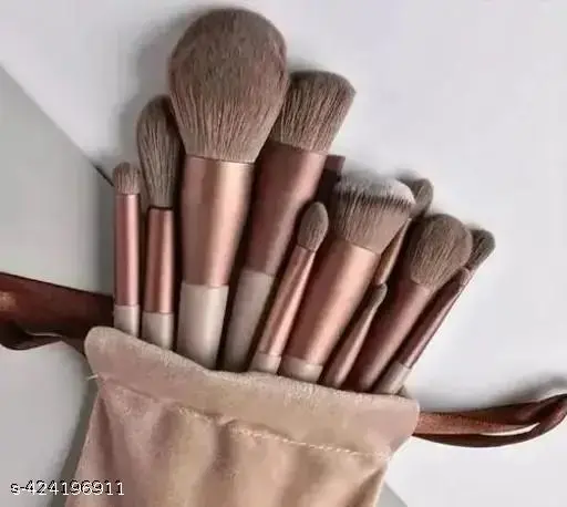 PROFESSIONAL MAKEUP BRUSHES Brown COLOUR SET OF 13PCS