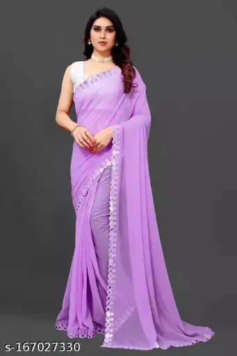 NEW FENCY GEORGETTE CUT WORK SAREE   