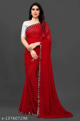 NEW FENCY GEORGETTE CUT WORK SAREE    