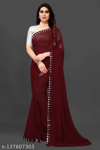 NEW FENCY GEORGETTE CUT WORK SAREE    